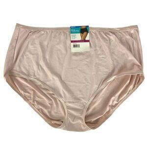 Vanity Fair Radiant Brief Size 10 3XL Blush Pink Comfort Stretch Silky Shiny